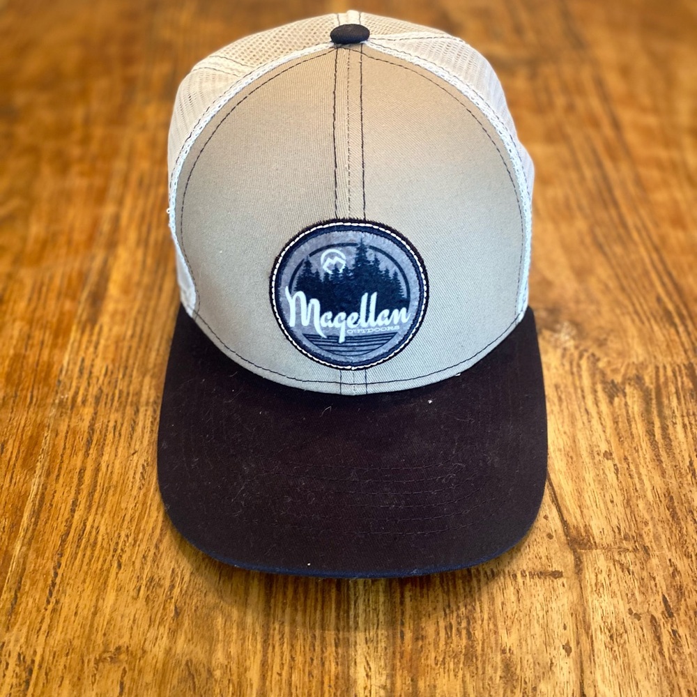 Magellan Outdoors Navy, Cream, and White Cap With Patch
